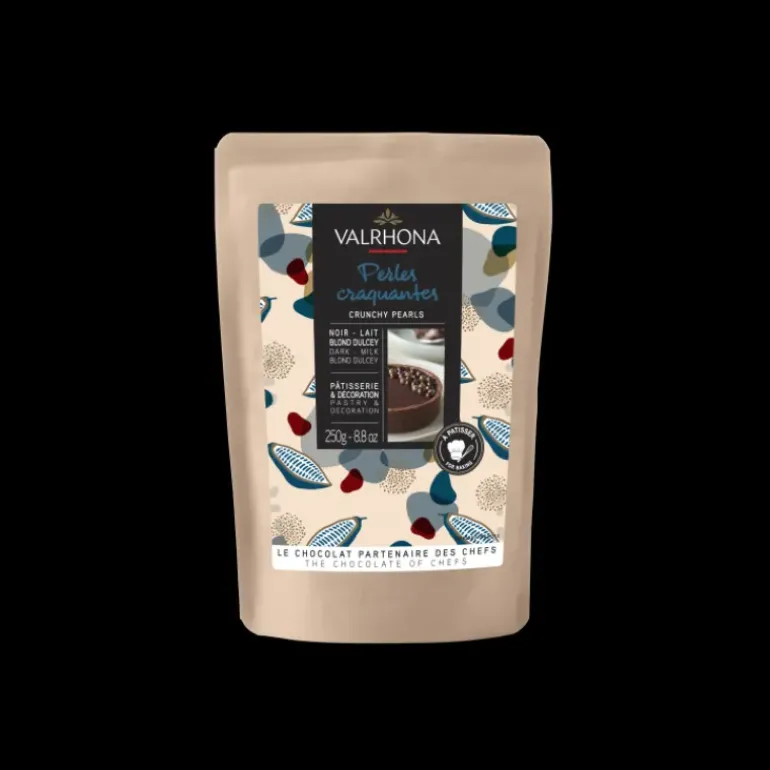 Perles Craquantes aux Chocolats Noir Lait et Blond Dulcey 250g Valrhona