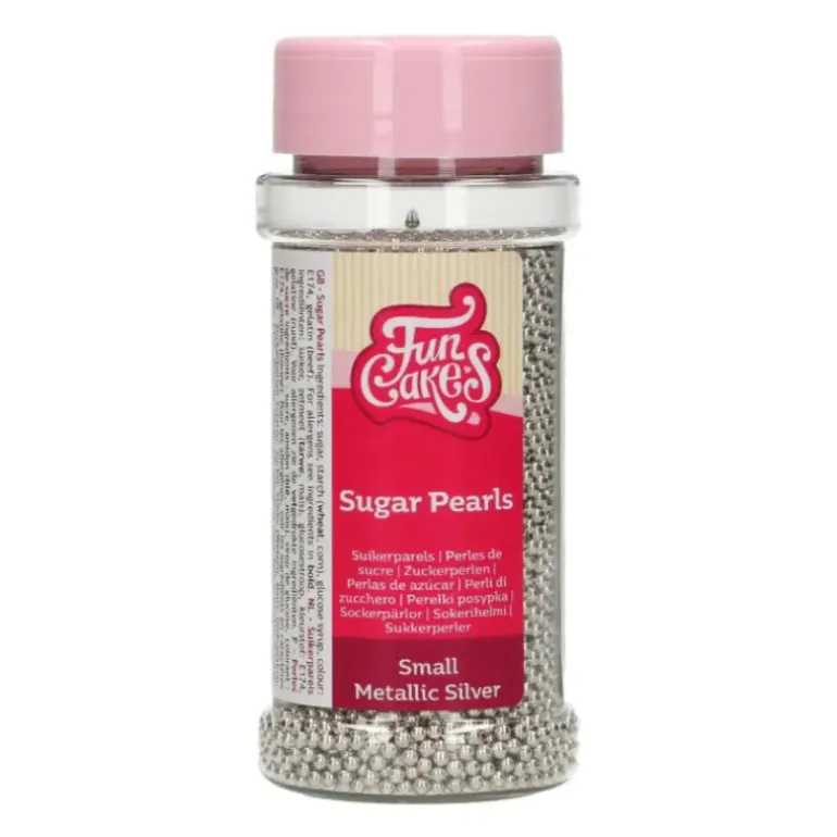 Perles de sucre 2mm Argenté 80g Funcakes