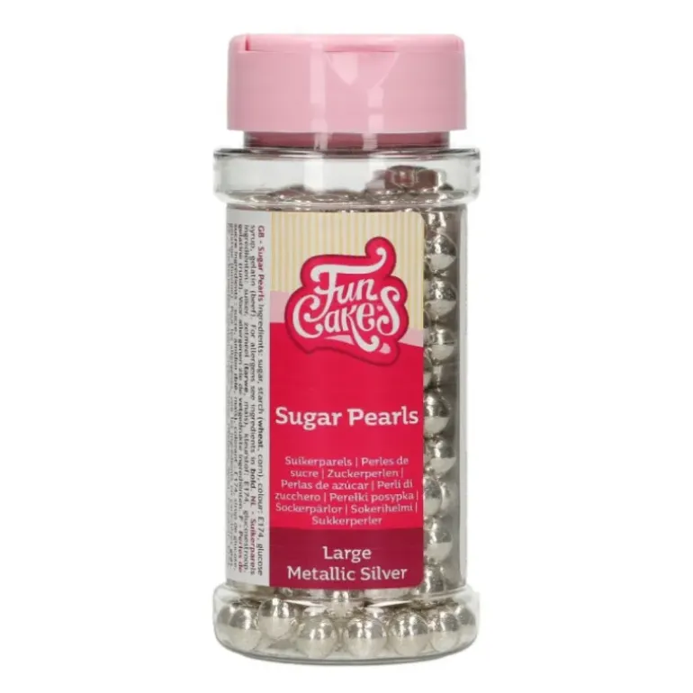 Perles de sucre 8mm Argenté 80g Funcakes