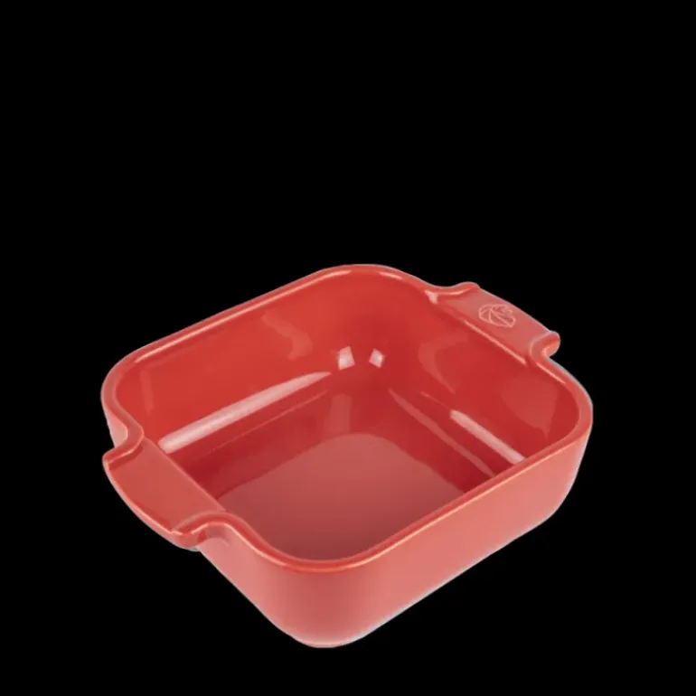 Plat à Four Carré en Céramique Appolia 18 cm Rouge Peugeot