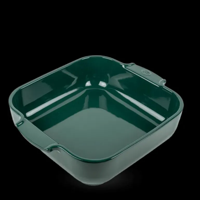 Plat à Four Carré en Céramique Appolia 28 cm Vert Forêt Peugeot