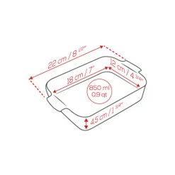 Plat à Four Rectangulaire en Céramique Appolia 22 cm Rouge Peugeot