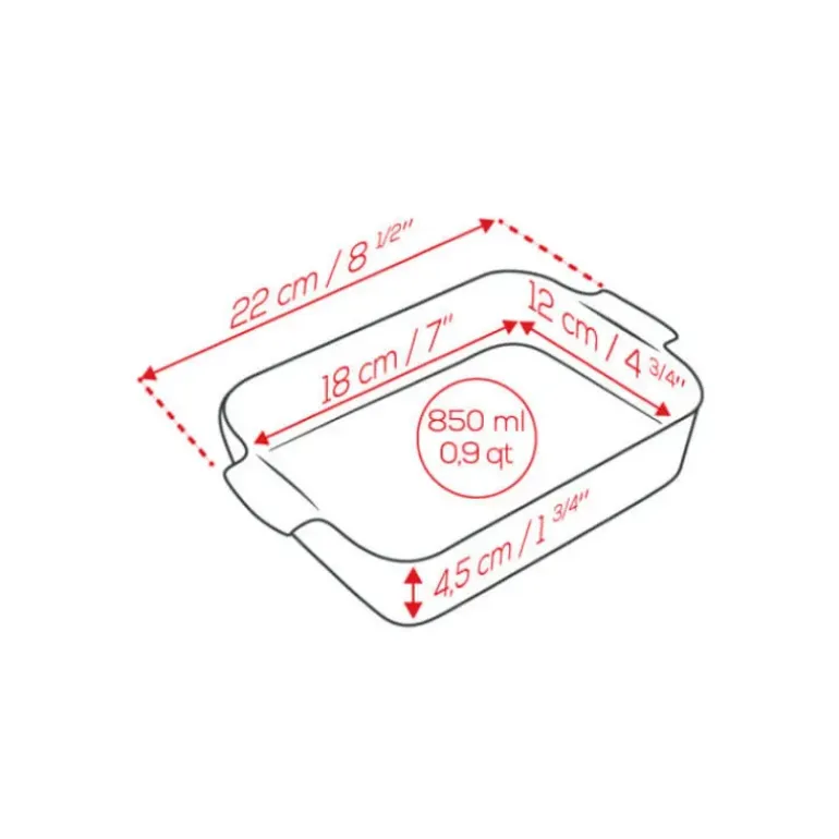 Plat à Four Rectangulaire en Céramique Appolia 22 cm Ardoise Peugeot