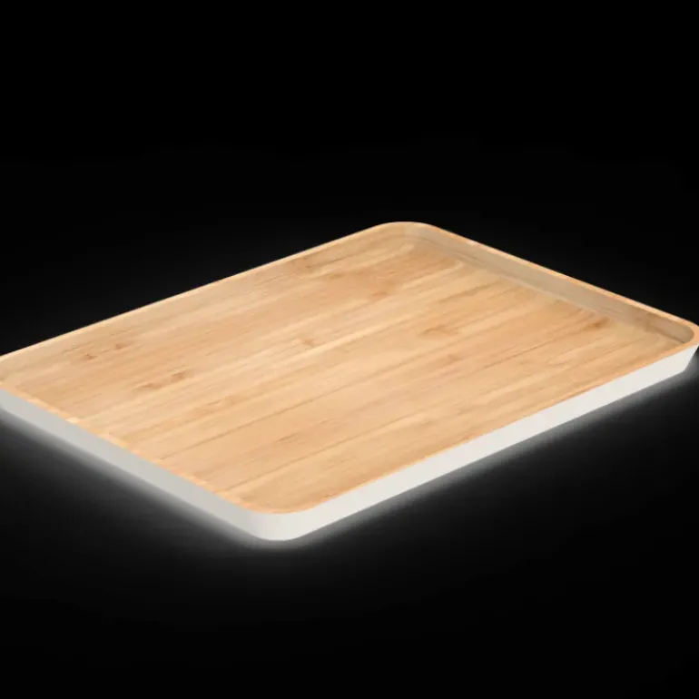 Plateau de Service en Bambou Crème 40 x 30 cm Pebbly