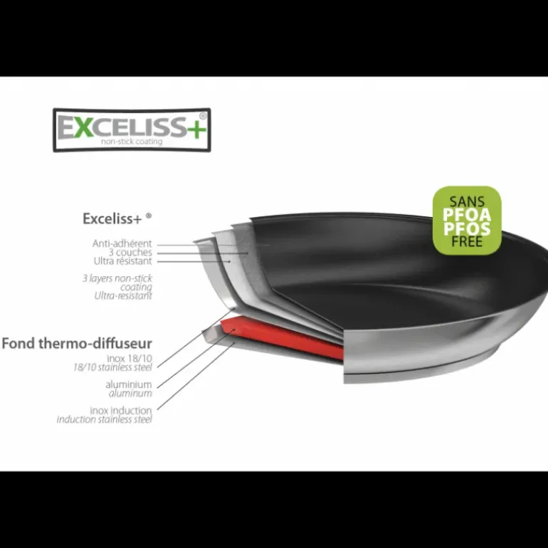 Poêle Haute Ø 28 cm Strate Amovible Inox Exceliss Cristel