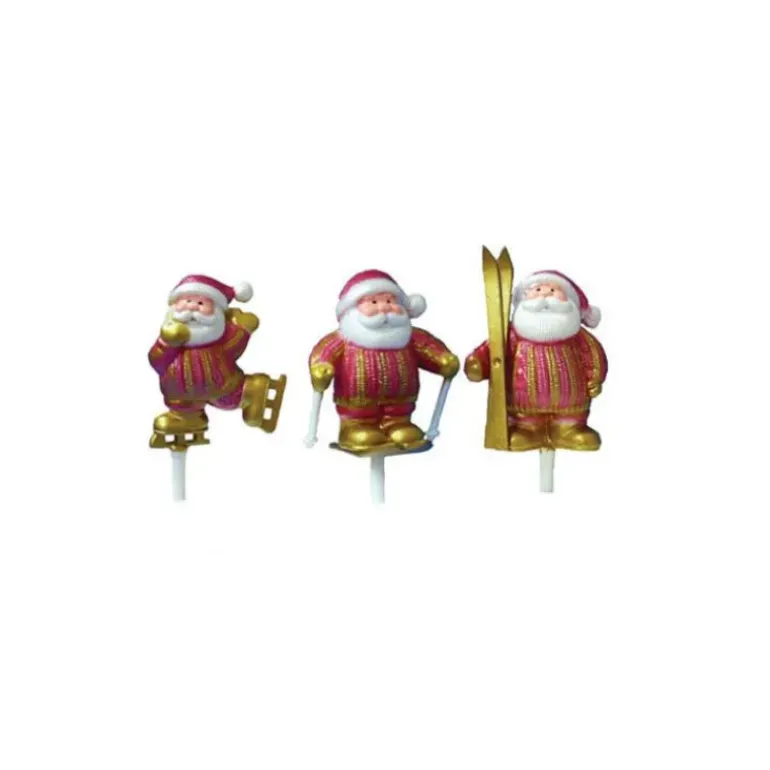 Père Noël Sports d'Hiver Rouge et Doré x72