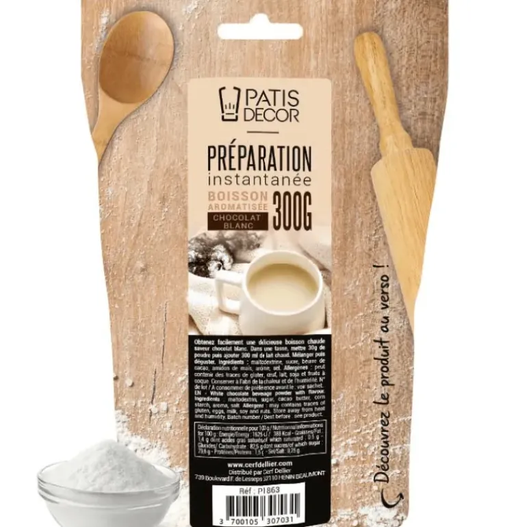 Préparation Instantanée pour Boisson Chocolat Blanc 300 g Patisdécor