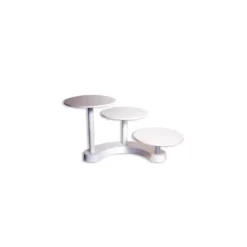 Présentoir à Gâteaux Blanc 3 Plateaux