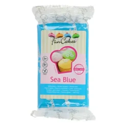 Pâte à Sucre Bleu Mer 250g Funcakes