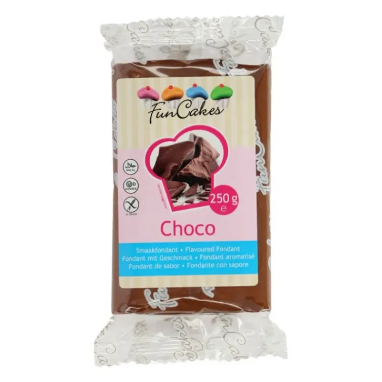 Pâte à Sucre goût Chocolat 250g Funcakes