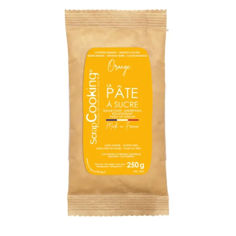 Pâte à Sucre Orange Pastel 250 g ScrapCooking