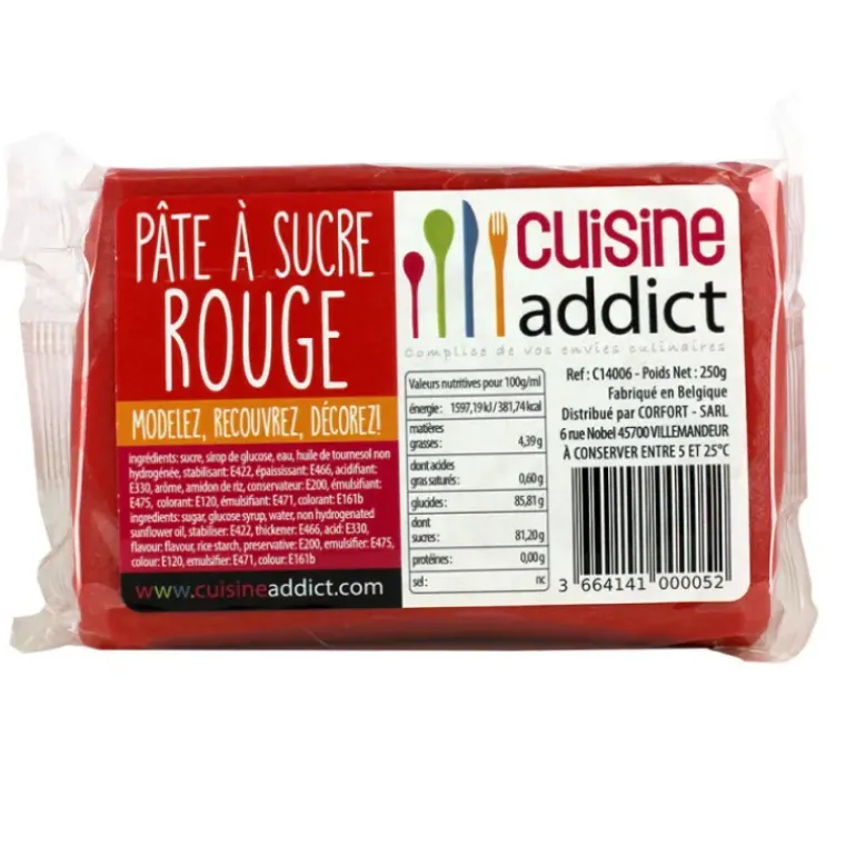 Pâte à Sucre Rouge 250g Cuisineaddict