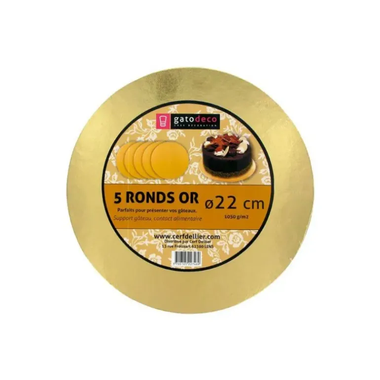 Ronds Dorés Ø 21,7 cm (x5) Gatodéco