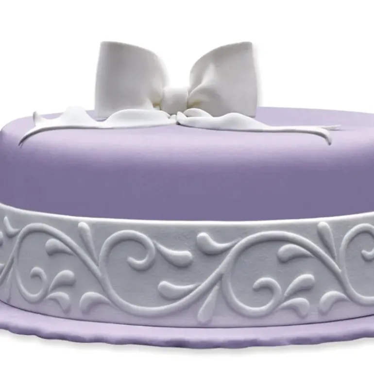 Ruban Pate à Sucre Blanc Arabesque 1,25 m x H 5 cm Patisdécor