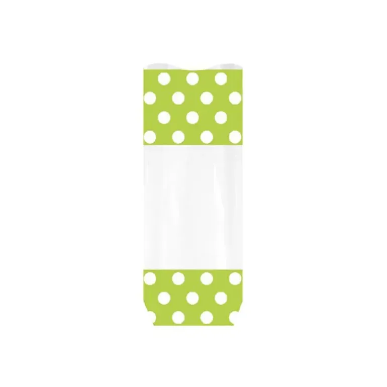 Sachet Bonbon 12 x 26 cm Anis à Pois Blancs Patisdécor (x10)