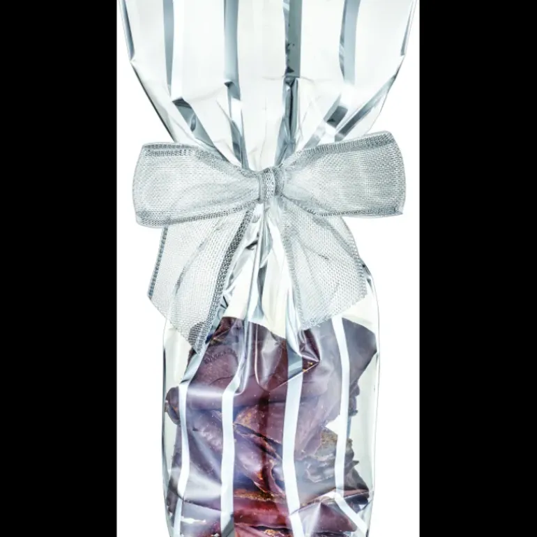 Sachet Bonbon Argent avec Fond Carton 10 x 22 cm (x100)