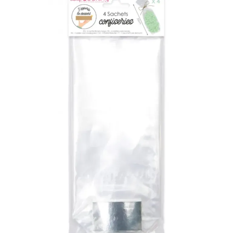 Sachet Bonbon Transparent 20 x 9,8 cm (x4) Scrapcooking