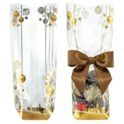 Sachet Confiserie Boules et Flocons 14x30,5 cm (x100)