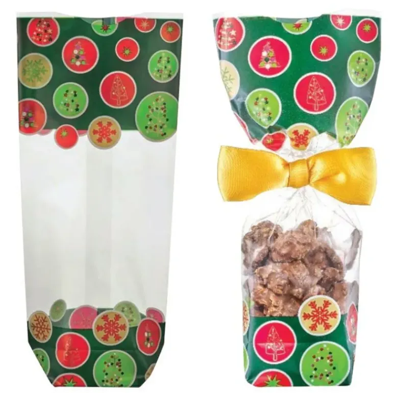 Sachet Confiserie Sapins de Noël 12x26cm (x100)