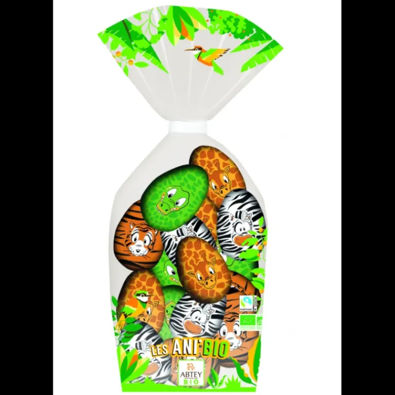 Sachet de 10 Œufs Chocolat au Lait Bio Jungle 125 g Abtey