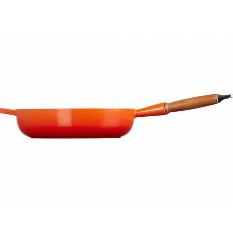Sauteuse en Fonte 28 cm Volcanique avec Manche en Bois Le Creuset Signature