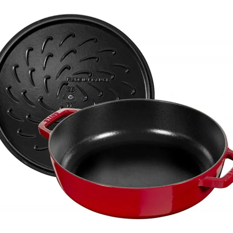 Sauteuse en Fonte Chistera 28 cm Rouge Cerise Staub