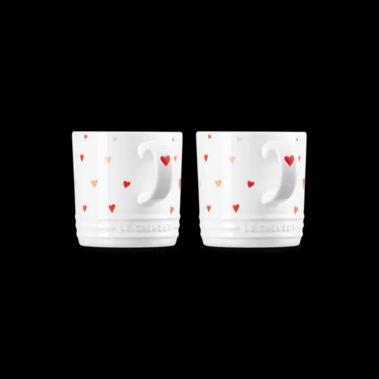 Set 2 Mugs en Céramique Motifs Cœur 350 ml Le Creuset