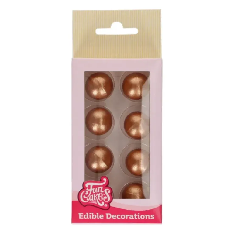 Sphère en Chocolat Bronze 2 cm (x8) Funcakes