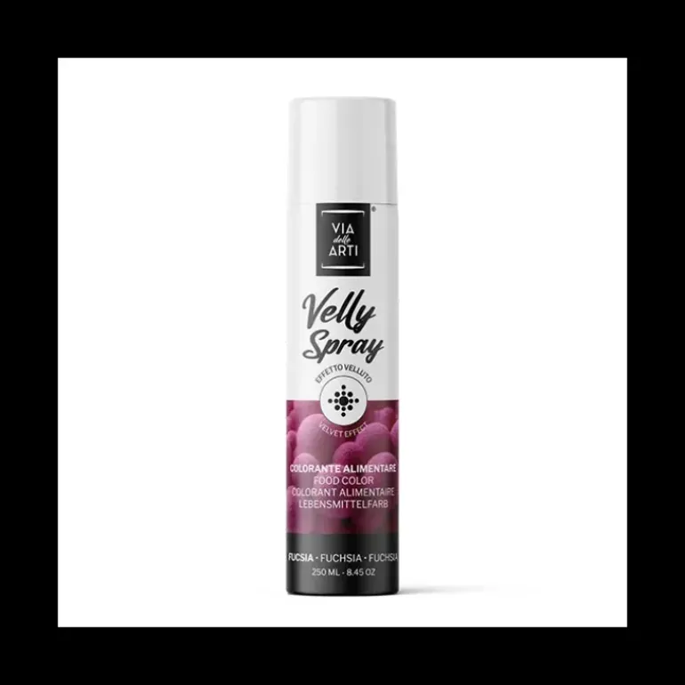 Spray Velours Fuchsia 250 ml Colorant Alimentaire Velly Spray Pro