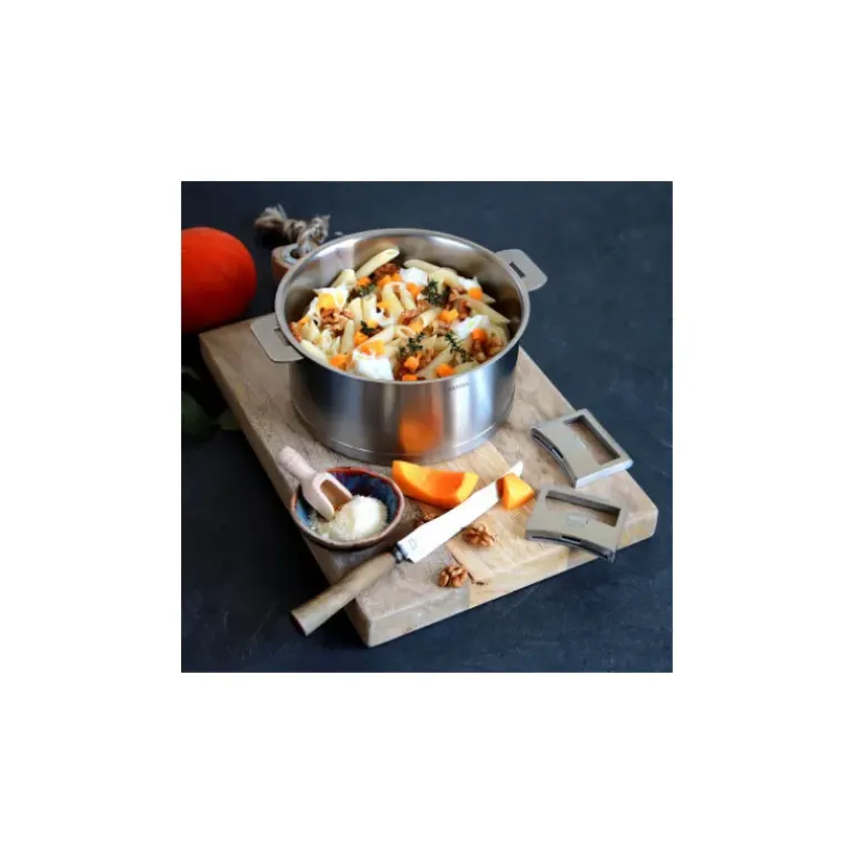 Série de 4 Casseroles + Poignée Strate Amovible Inox Cristel