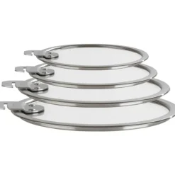 Série de Couvercles Plats en Verre Trempé 14 à 20 cm Strate Amovible Cristel