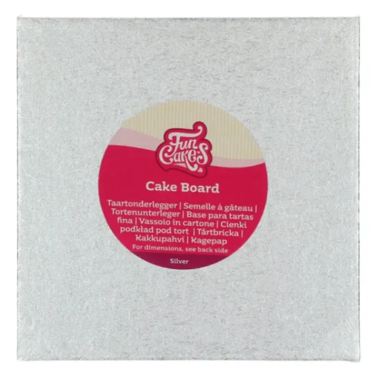 Support Gâteau Carré 30 x 0,4 cm Argenté Funcakes