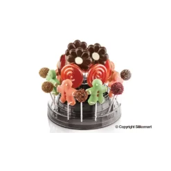 Support Pop Cake Noir Ø 225 mm Silikomart