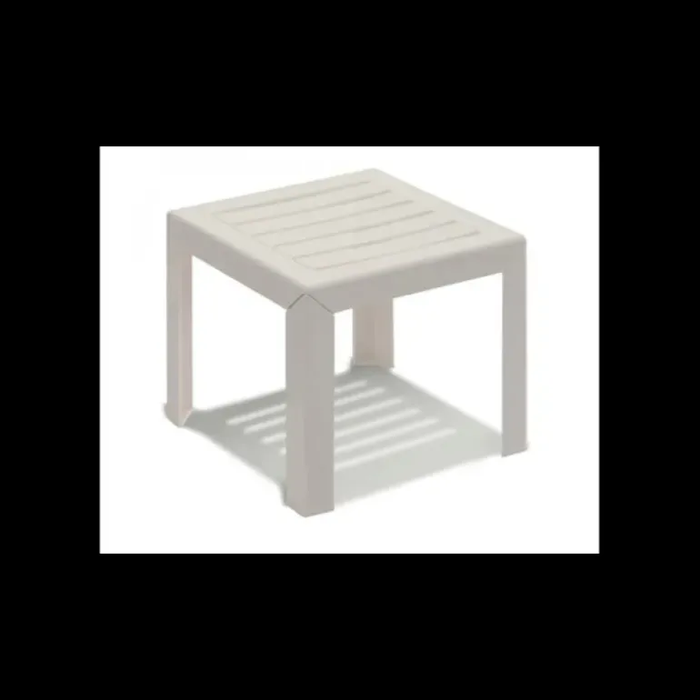 Table Basse en Résine 40 x 40 cm Blanche Miami Grosfillex