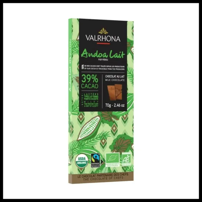 Tablette de Chocolat au Lait Andoa 39% Bio 70 g Valrhona