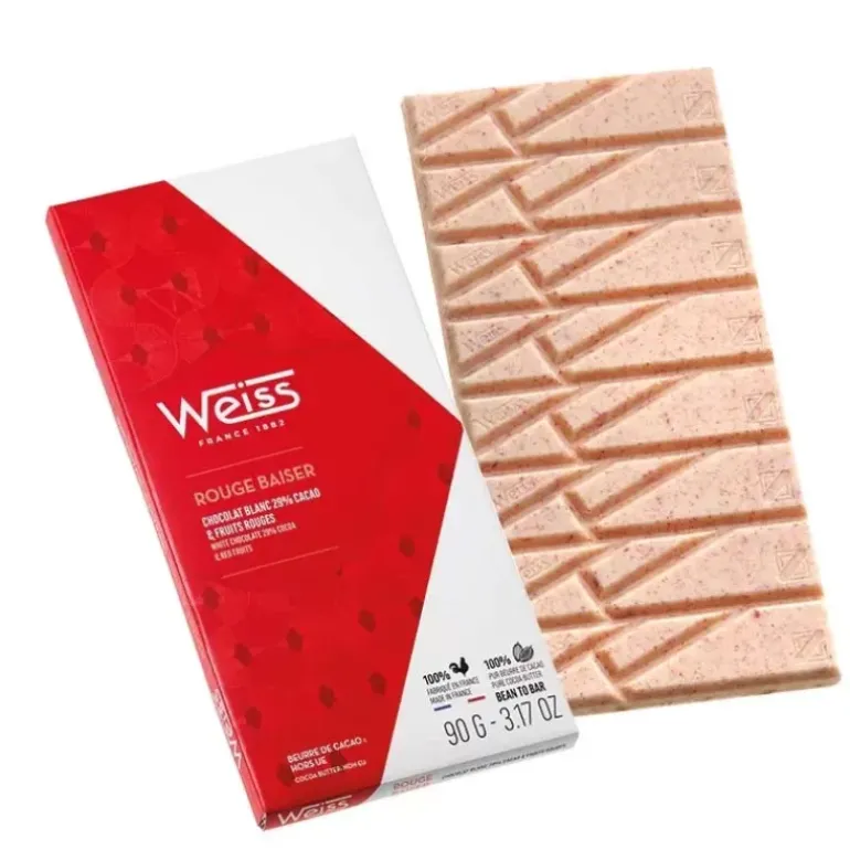 Tablette de Chocolat Blanc Rouge Baiser 29% 90 g Weiss