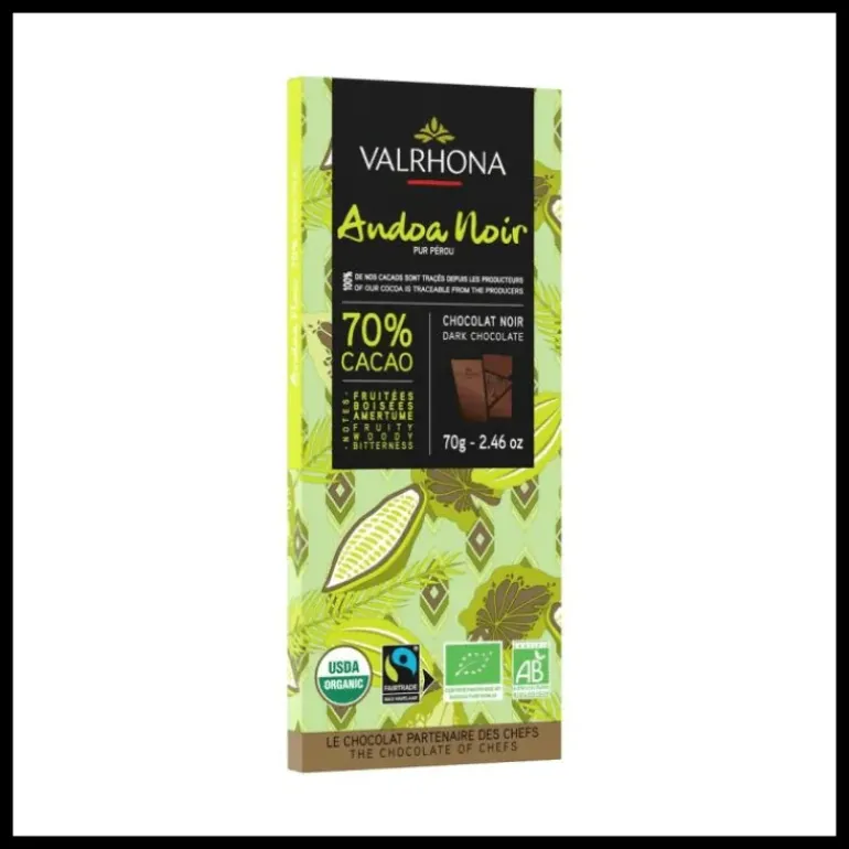 Tablette de Chocolat Noir Andoa 70% Bio 70 g Valrhona