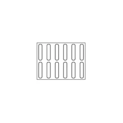 Tapis Silicone Micro-perforé Éclair 12,5 x 2,5 cm x H 0,5 cm (x12) Pavoni
