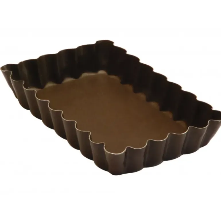 Tartelette rectangulaire cannelée fond fixe