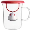 Tasse à Thé avec Infuseur et Couvercle Rouge 400 ml QDO