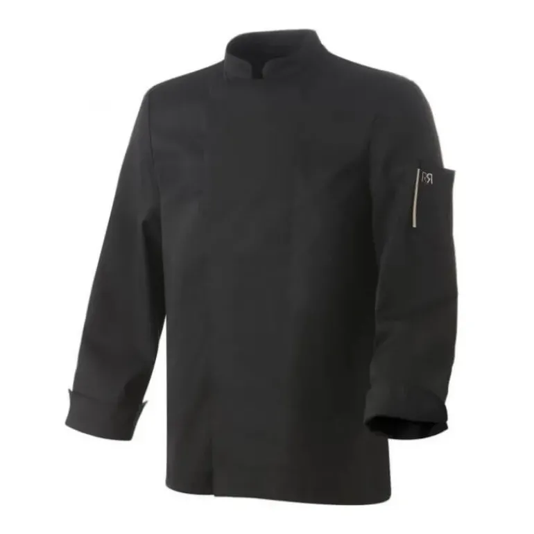 Veste de Cuisine Mixte Noire Parement NERO T.2 Robur manches longues