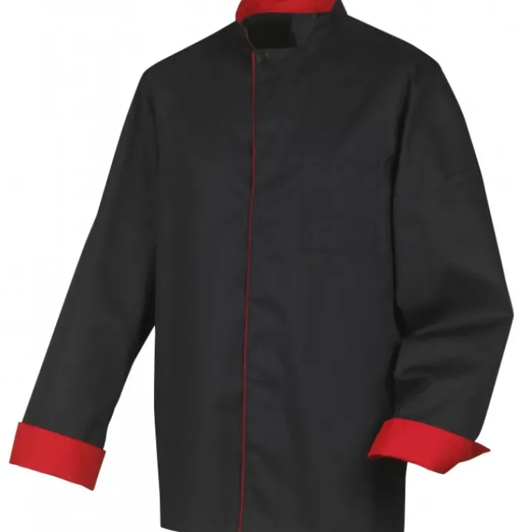 Veste de Cuisine Mixte Noire/Rouge BOKO T.2 Robur