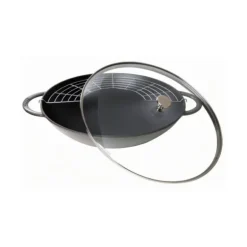 Wok en Fonte 30 cm Gris Staub