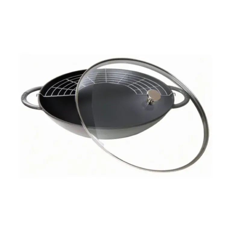 Wok en Fonte 30 cm Gris Staub
